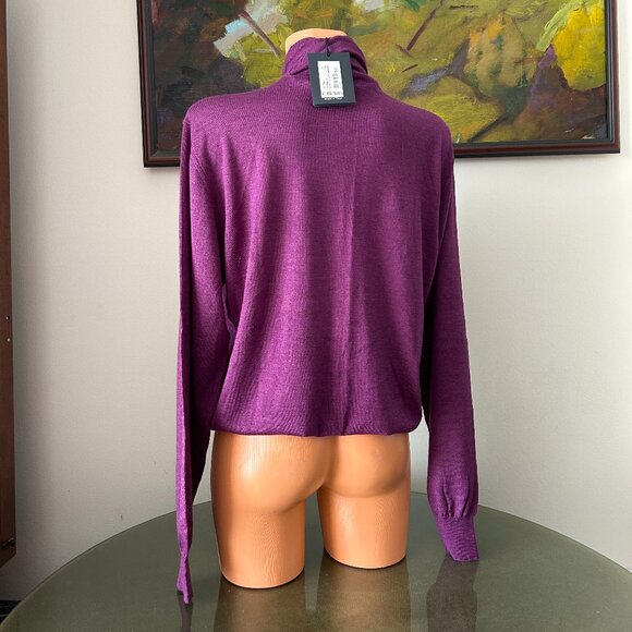 Giorgio's of Palm Beach NWT Purple Cashmere Turtleneck Sweater - Picture 2 of 2